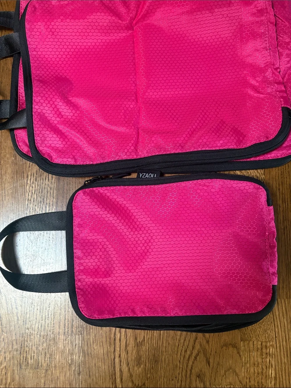 Travel Packing Cube Set of 3- Bright Pink Organizer Pouches